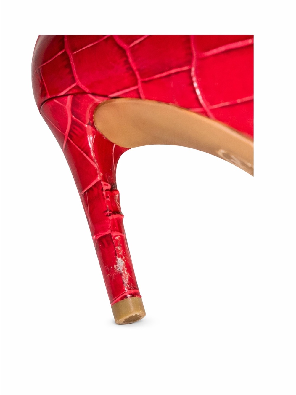 Michael Kors Red Croc‑Embossed Pointed Toe Heels | 7M - Picture 11 of 11